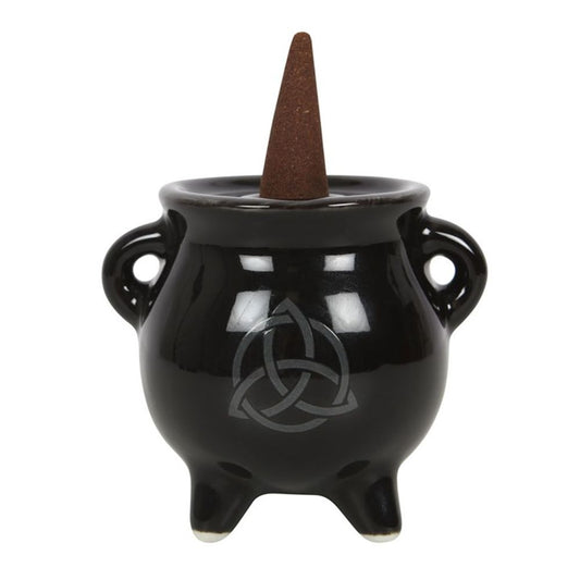 Triquetra Cauldron Ceramic Incense Holder